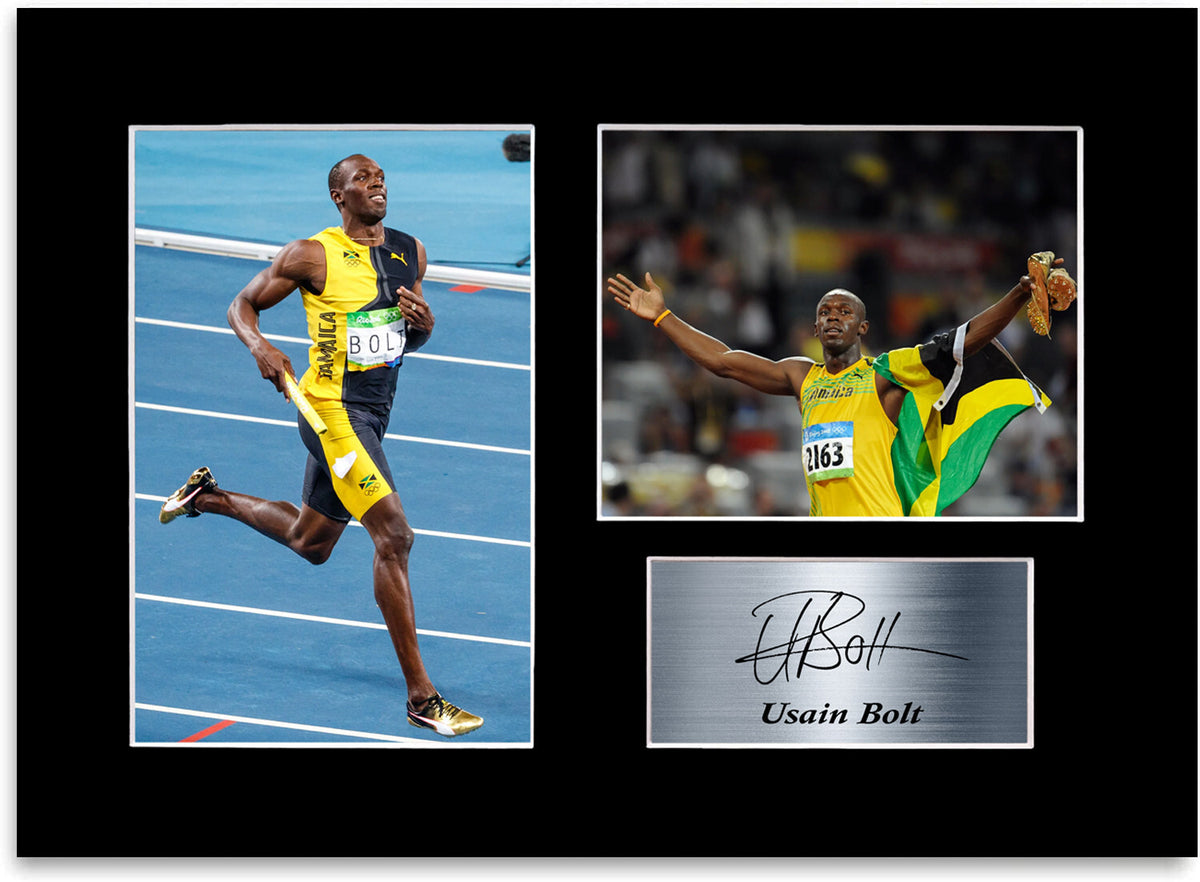 Usain Bolt Olympic Sprinter Signed Autograph Photo Display Mount Poster A4