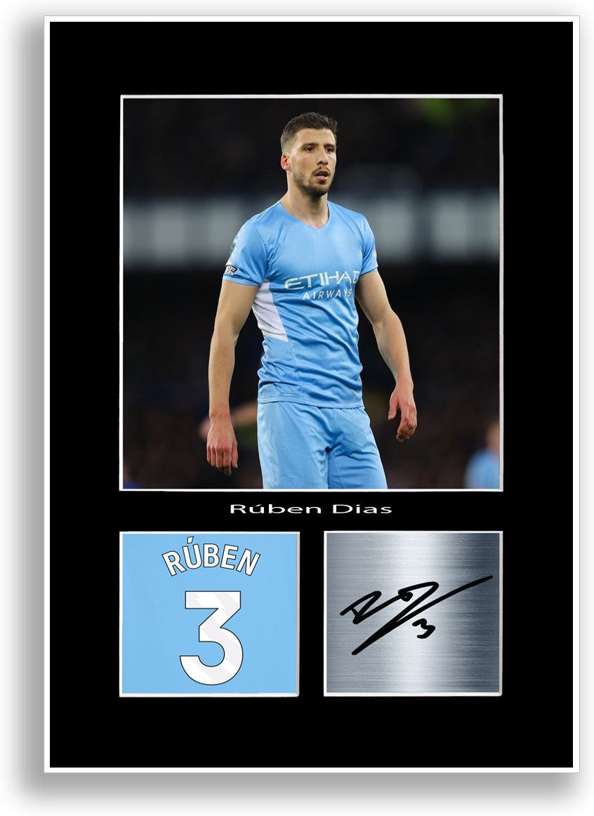 Ruben Dias Football Player Poster Signed Print Photo A4 Wall Art Gift Idea