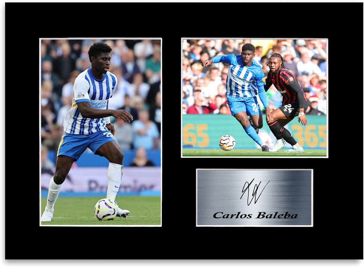 Carlos Baleba Brighton Player mounted display by LJW Prints
