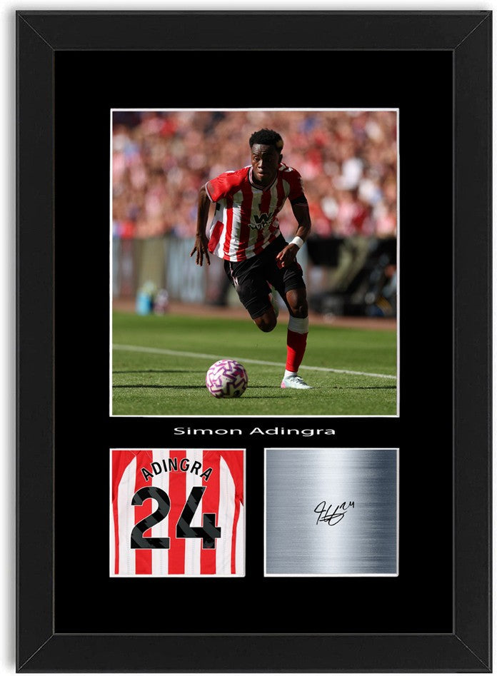 Simon Adingra Football Player Poster Signed Print Photo A4 Wall Art Framed