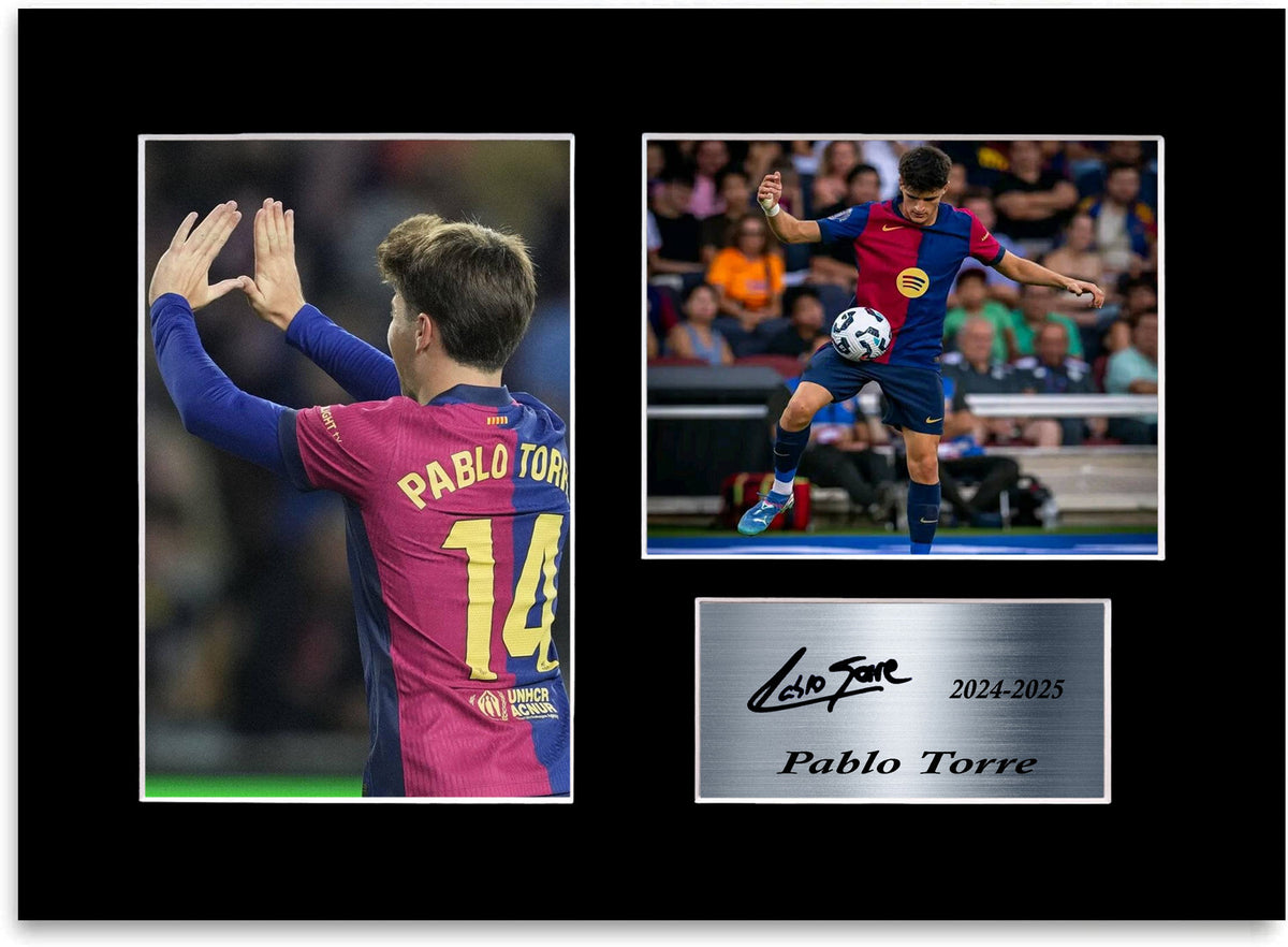 Pablo Torre Football Player Barcelona mounted display by LJW Prints