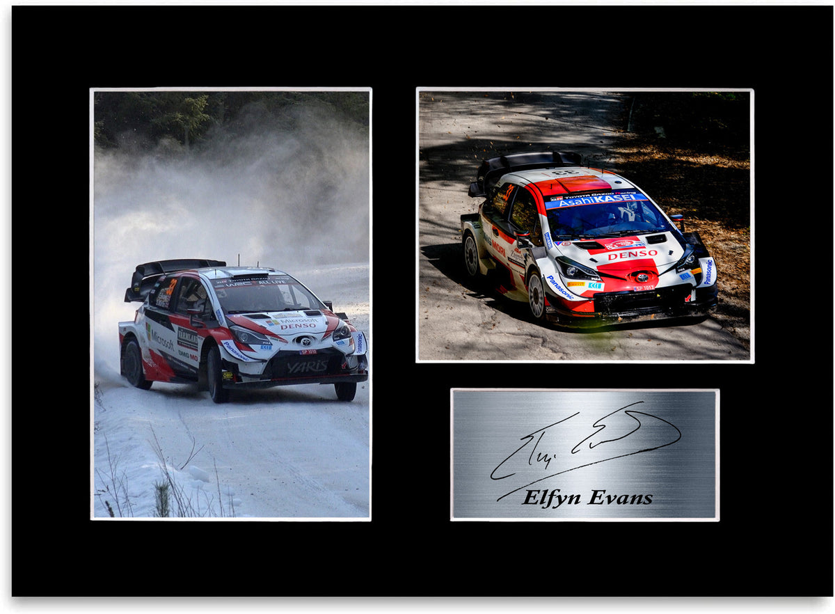 Elfyn Evans World Rally Driver WRC Signed Photo Display Mount A4 Poster