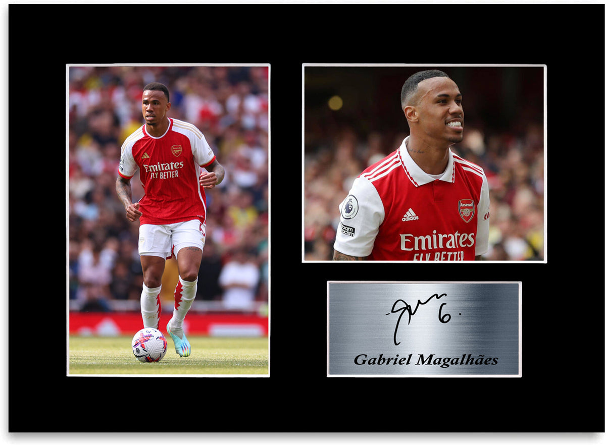 Gabriel Magalhaes Arsenal Player A4 Printed Signed Photo Display Mount Gift