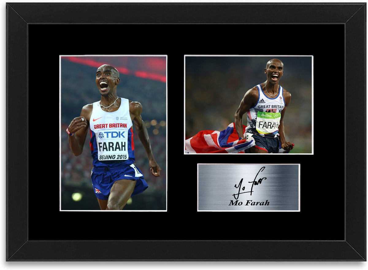 Mo Farah Athletics Olympics Signed Autograph Photo Display Poster A4 Framed
