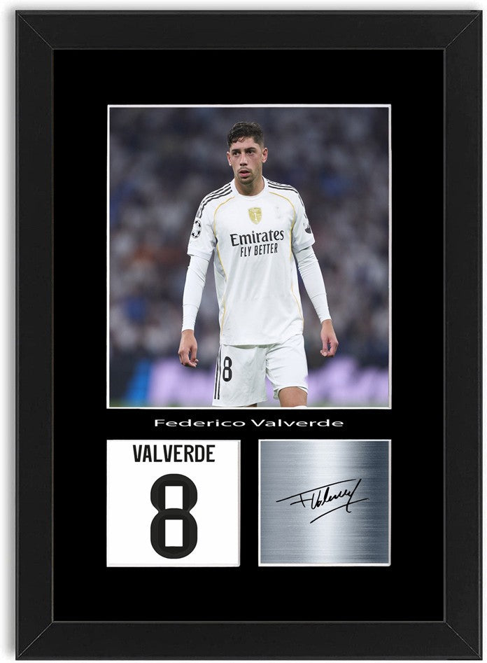 Federico Valverde Football Player Poster Signed Print Photo A4 Wall Art Framed
