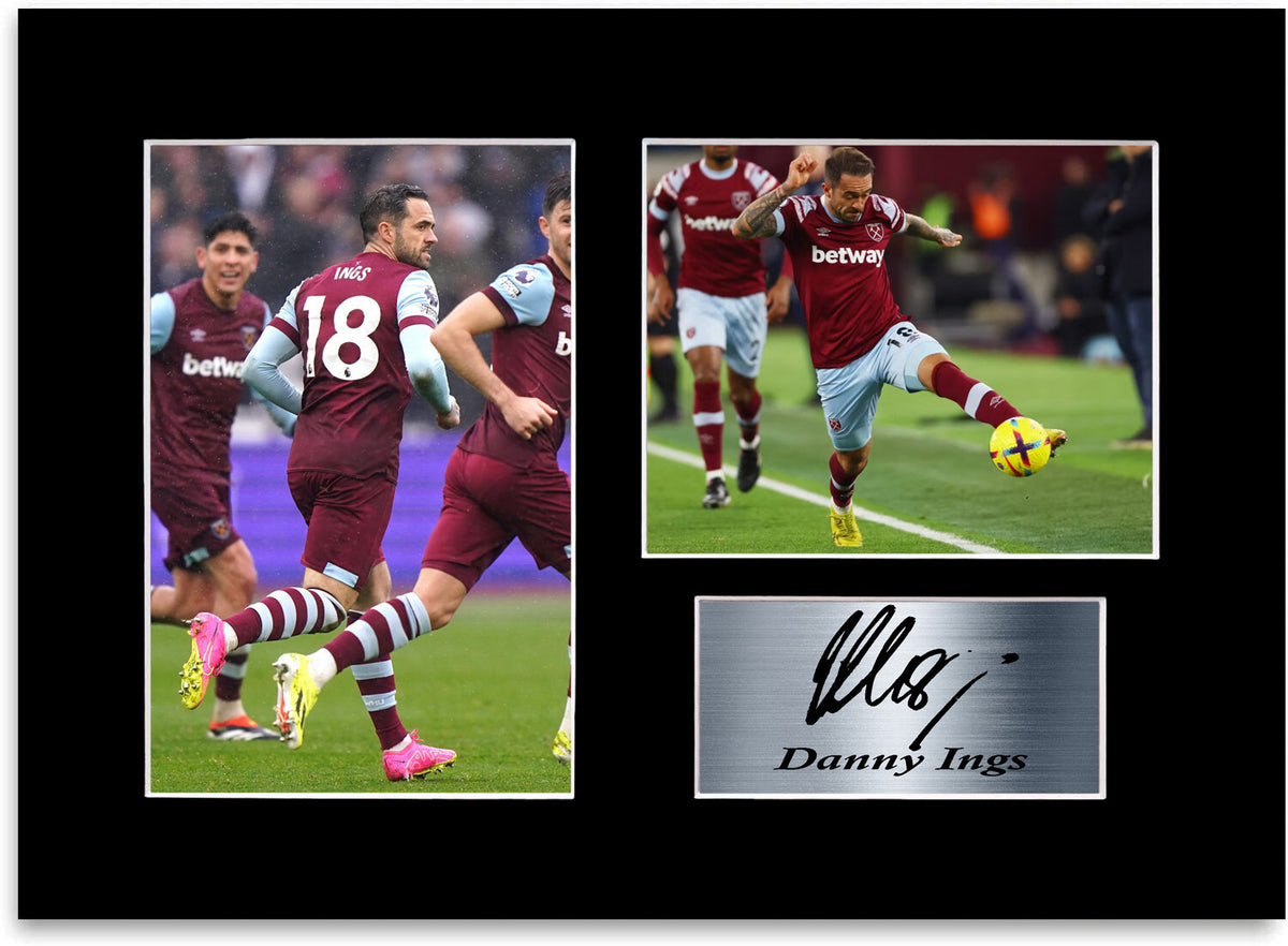 Danny Ings West Ham Football Player mounted display by LJW Prints