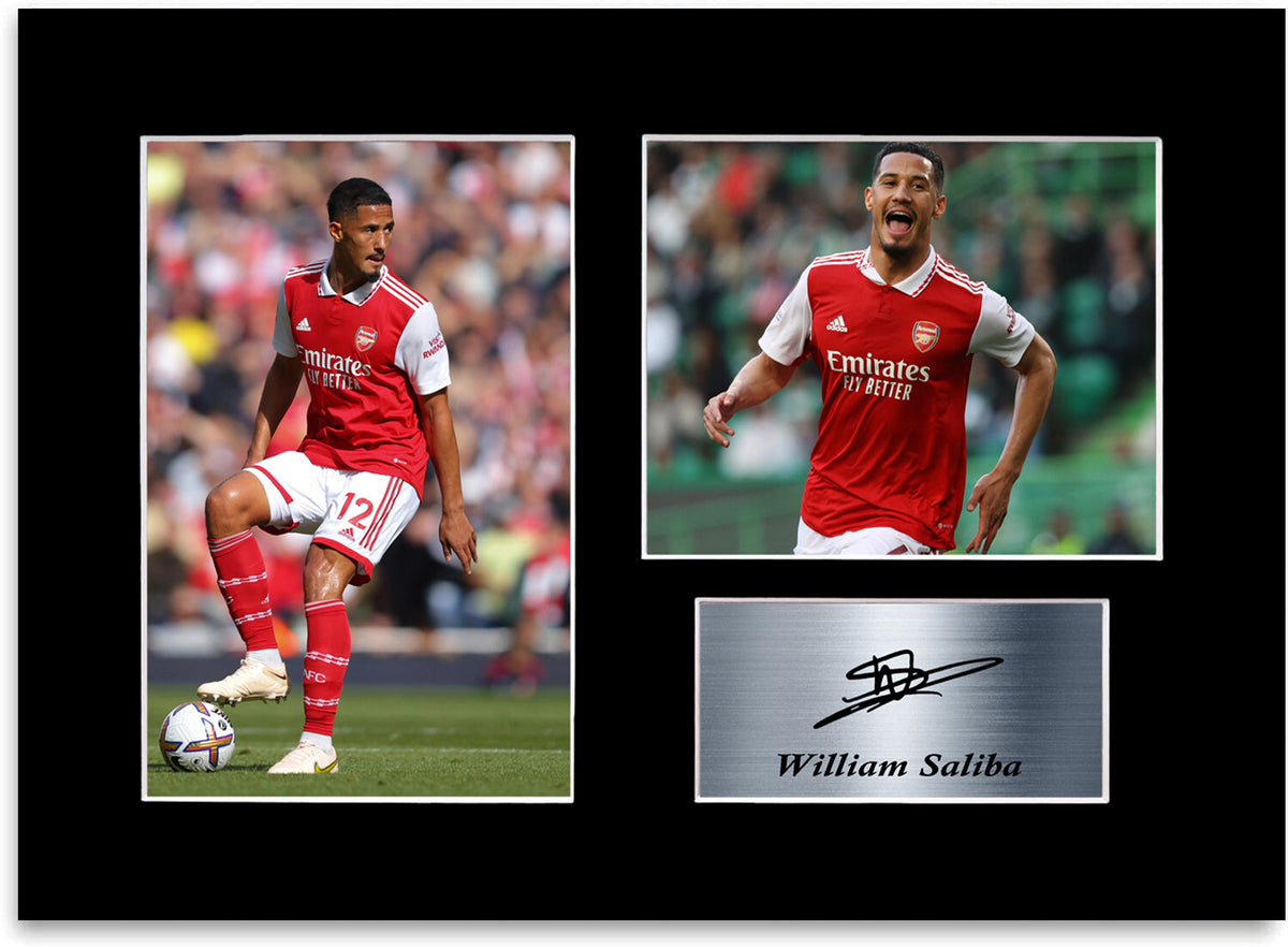 William Saliba Arsenal Player A4 Printed Signed Photo Display Mount Gift Poster