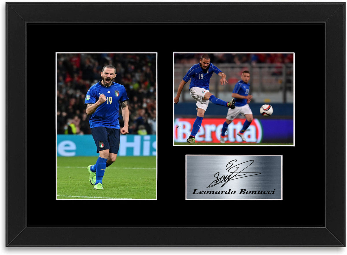 Leonardo Bonucci Italy Football A4 Signed Photo Display Mount Poster Framed