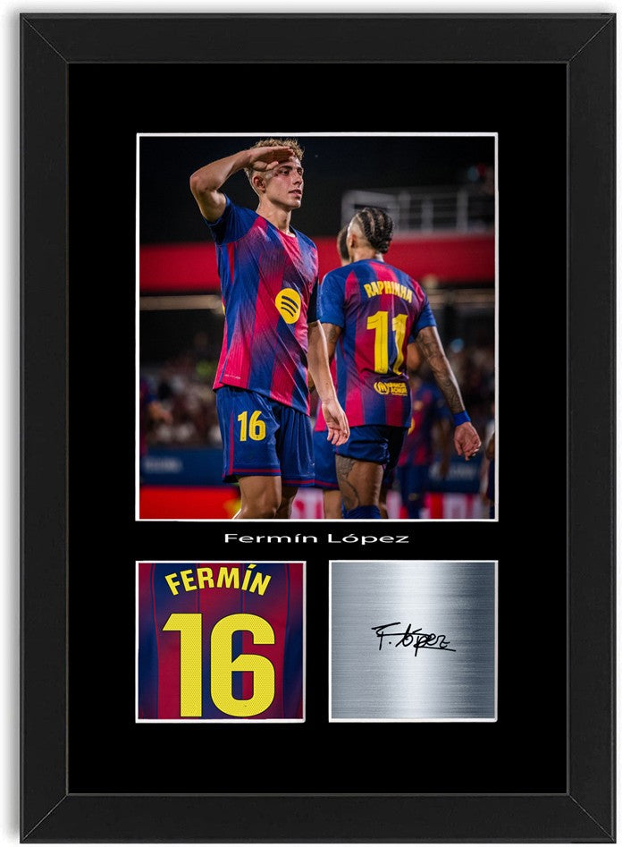 Fermin Lopez Football Player Poster Signed Print Photo A4 Wall Art Framed