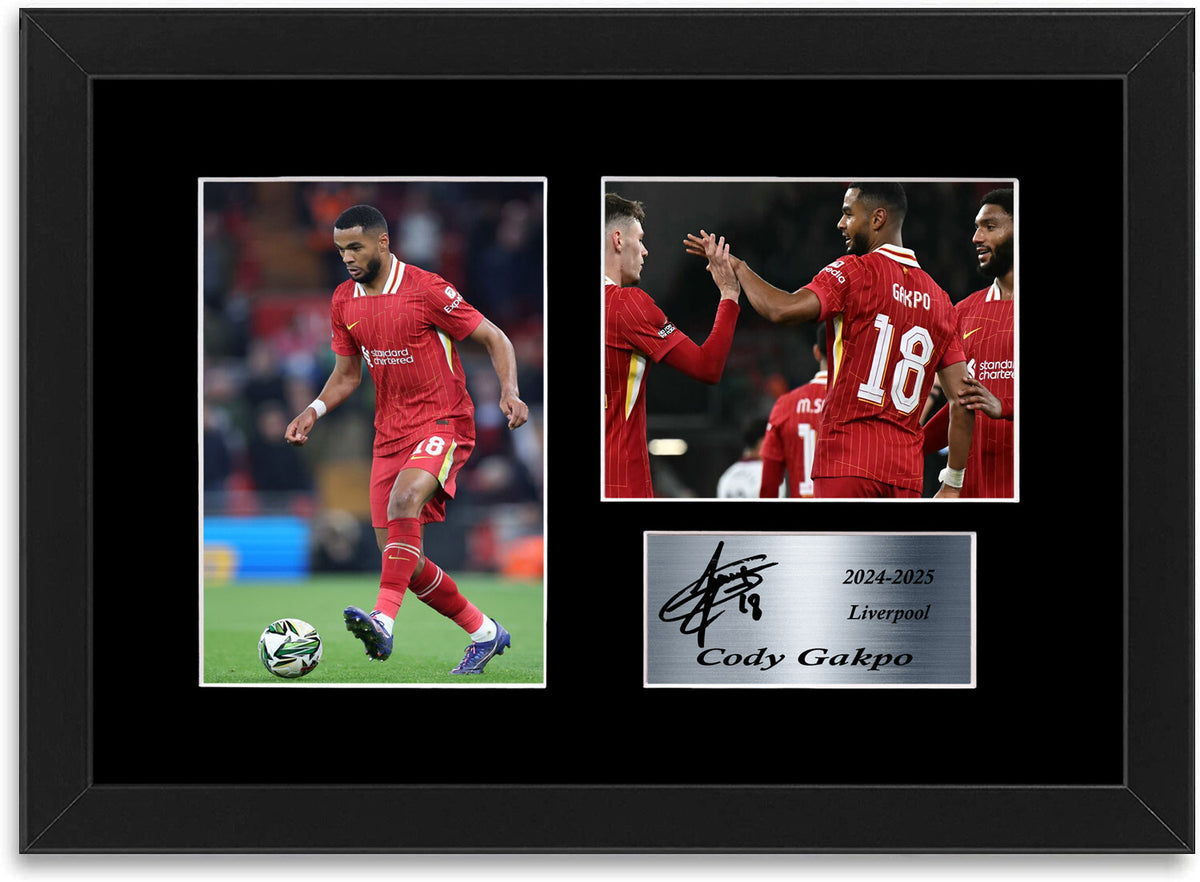 Cody Gakpo Liverpool Player framed print by LJW Prints