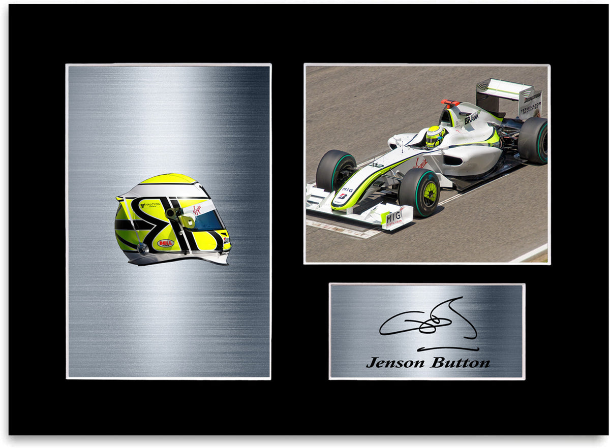 Jenson Button 2009 F1 World Champion Signed Photo Display Mount A4 Poster