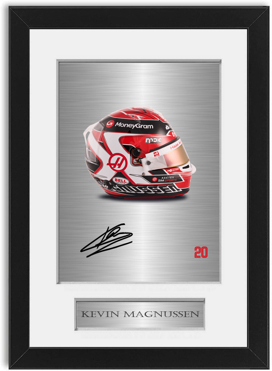 Kevin Magnussen 2023 Helmet Signed Photo Display Mount A4 For F1 Fans Framed