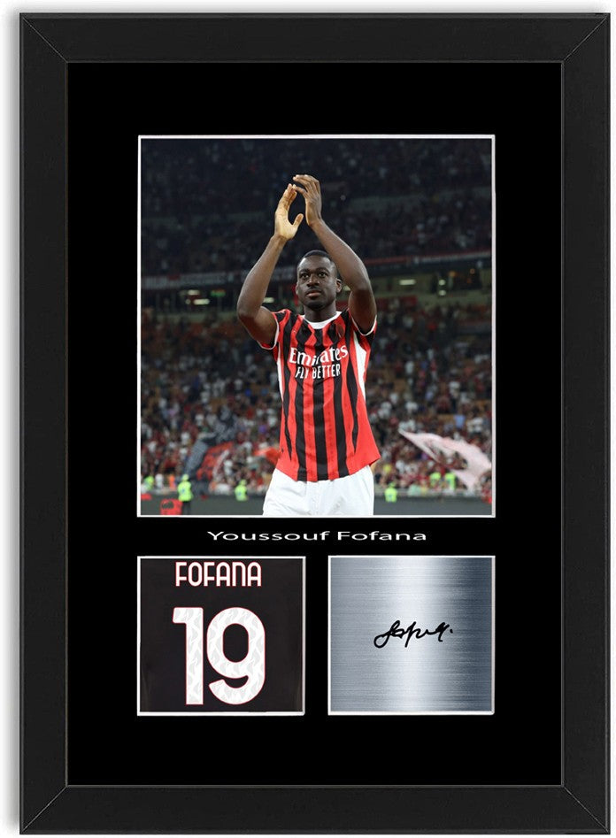 Youssouf Fofana Football Player Poster Signed Print Photo A4 Wall Art Framed