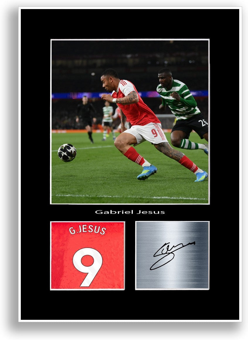 Gabriel Jesus Football Player Poster Signed Print Photo A4 Wall Art Gift Idea