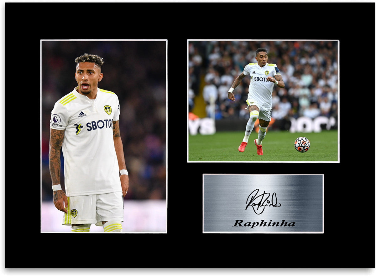 Raphinha Leeds United Player Signed Photo Display Mount Gift A4