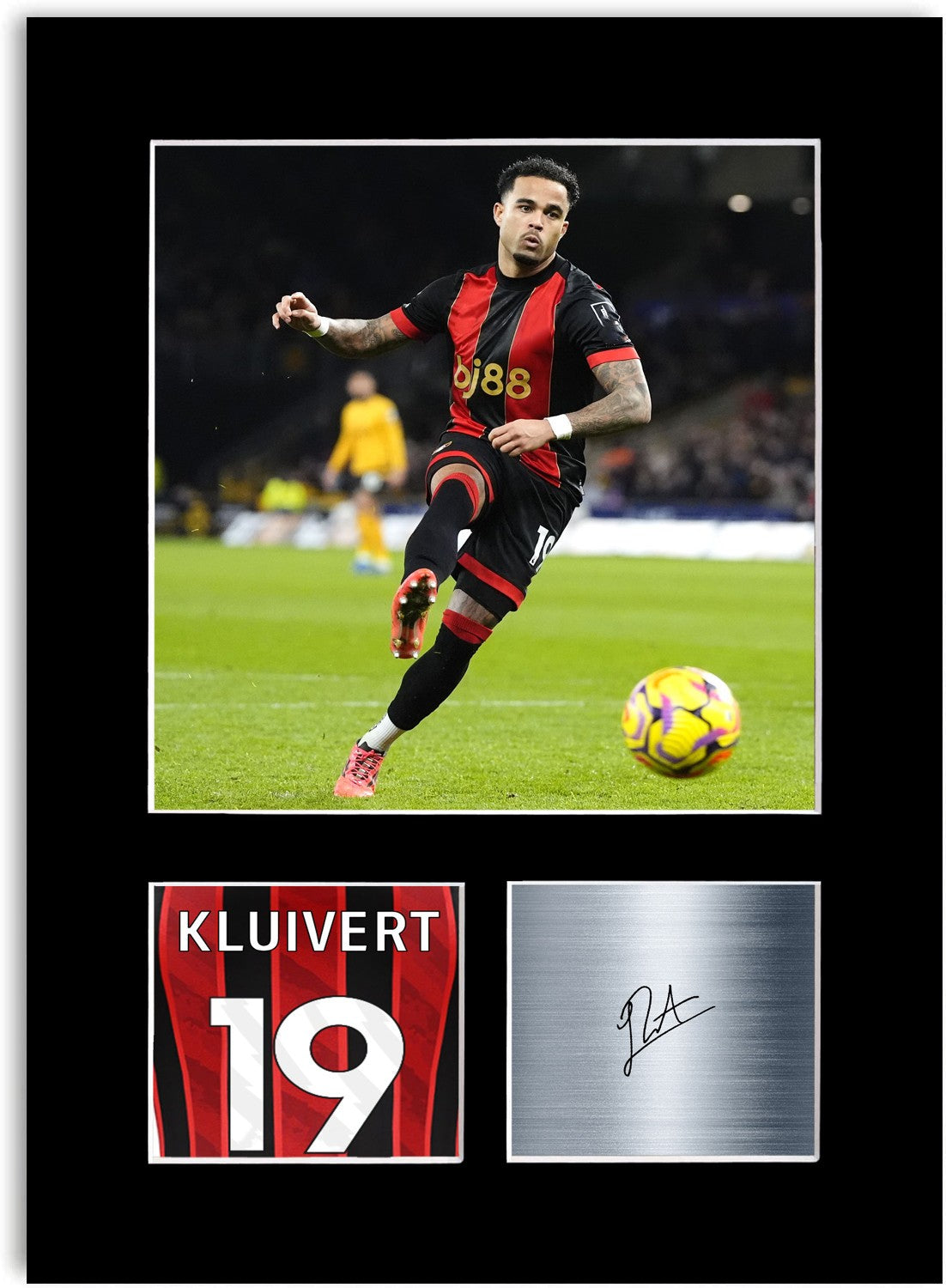 Justin Kluivert Bournemouth Printed mounted display by LJW Prints