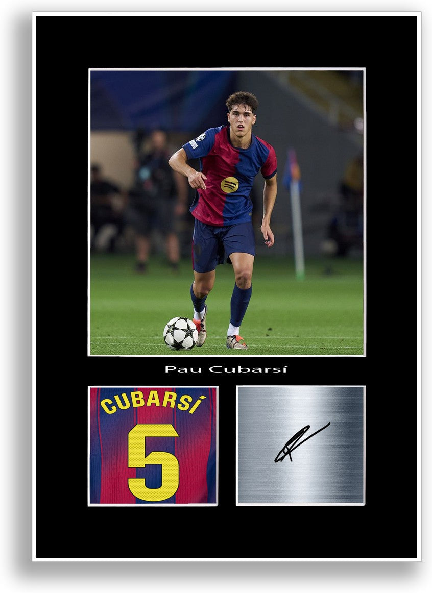 Pau Cubarsi Football Player Poster Signed Print Photo Wall Art Gift Idea