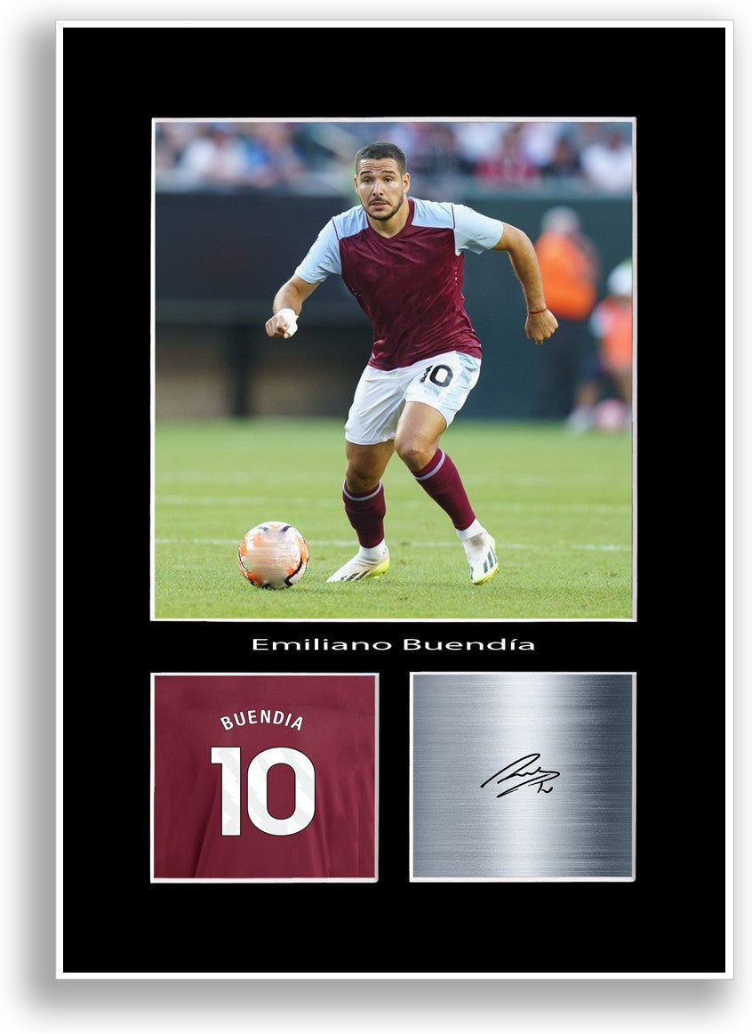 Emiliano Buendia Football Player Poster Signed Print Photo A4 Wall Art Gift Idea