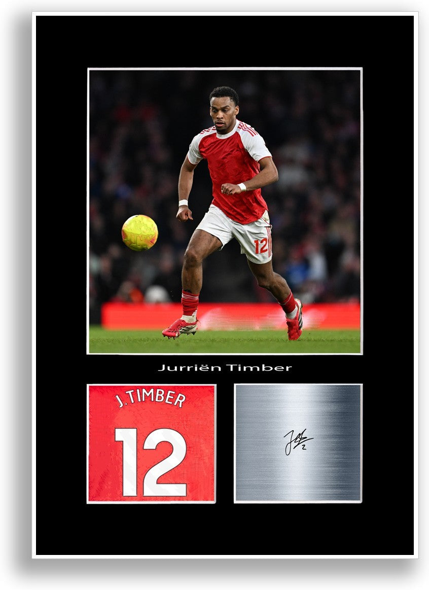 Jurrien Timber Football Player Poster Signed Print Photo A4 Wall Art Gift Idea