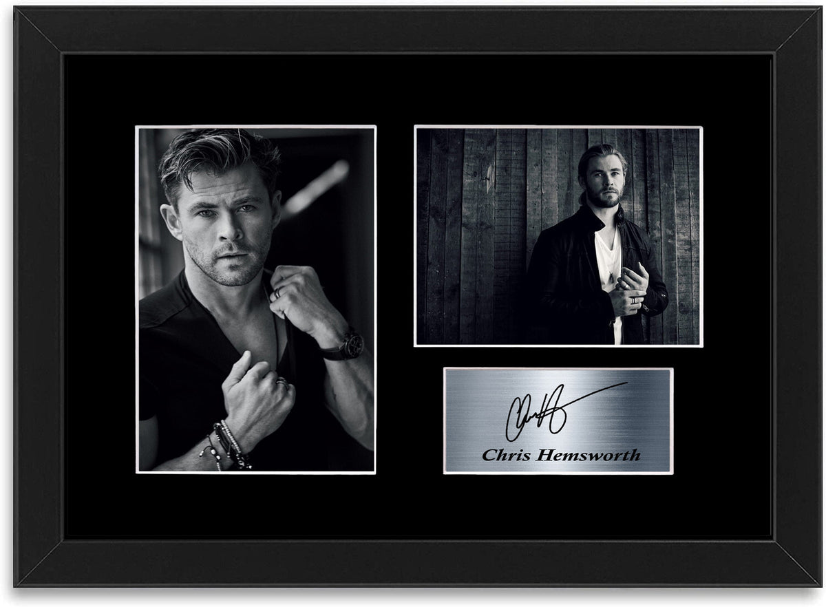 Chris Hemsworth Printed Signed Autograph Photo Display Mount Poster A4 Framed
