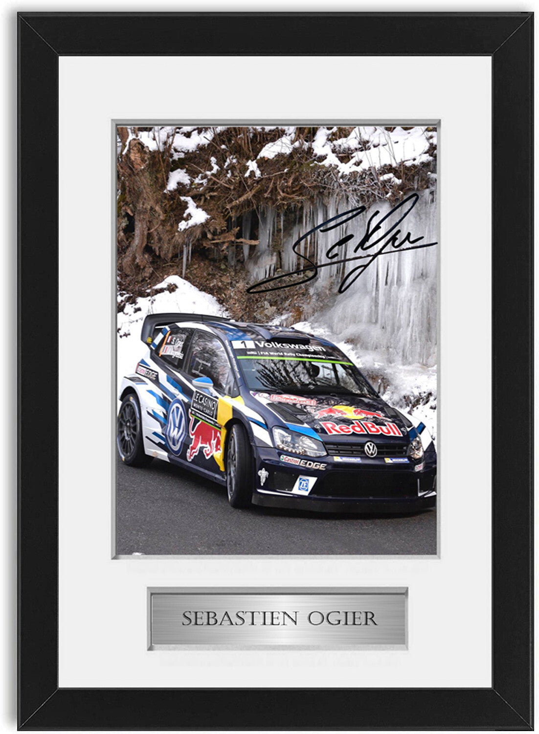 Sebastien Ogier World Rally Champion Signed Photo Display Mount Framed A4 Poster