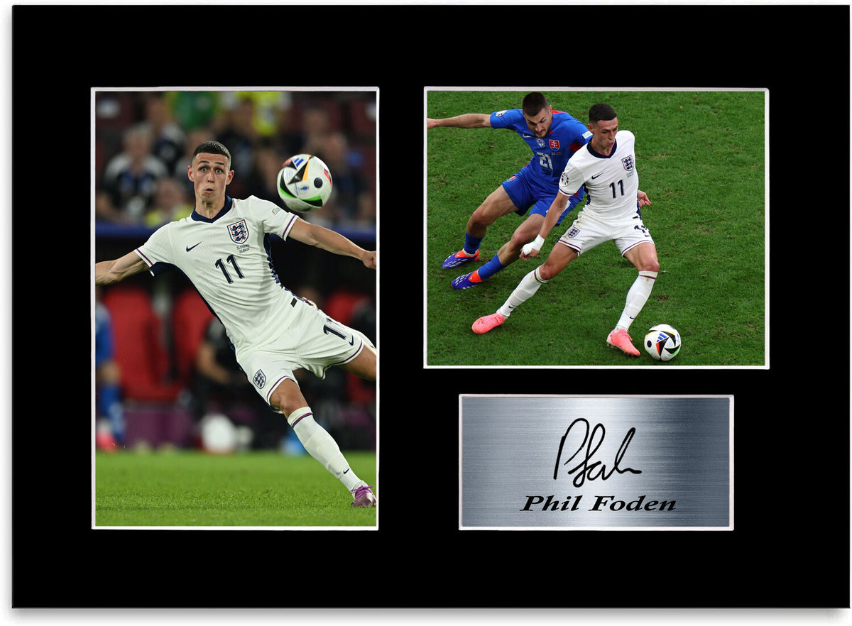 Phil Foden England Euro 2024 Football Player mounted display by LJW Prints