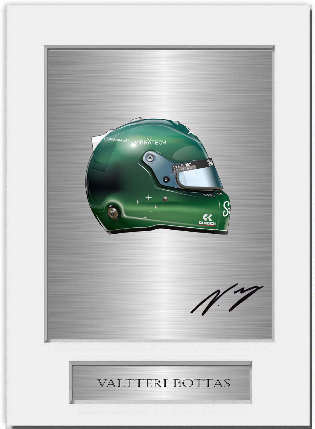 Valtteri Bottas Formula 1 Driver 2024 Helmet mounted display by LJW Prints
