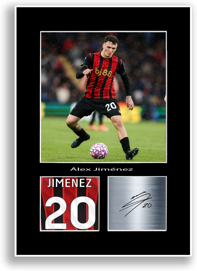 Alex Jimenez Football Player Poster Signed Print A4 Photo Wall Art Gift Idea