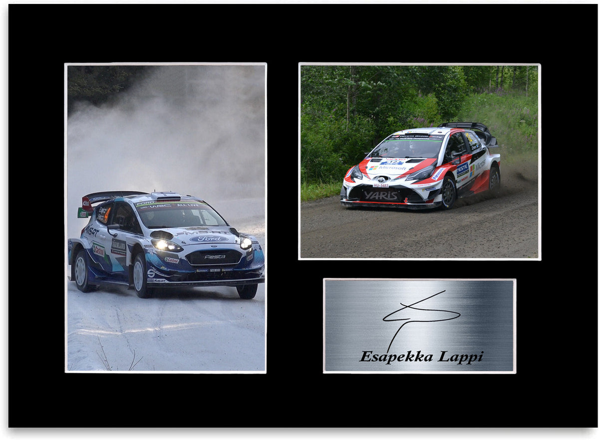 Esapekka Lappi World Rally Driver WRC Signed Photo Display Mount A4 Poster