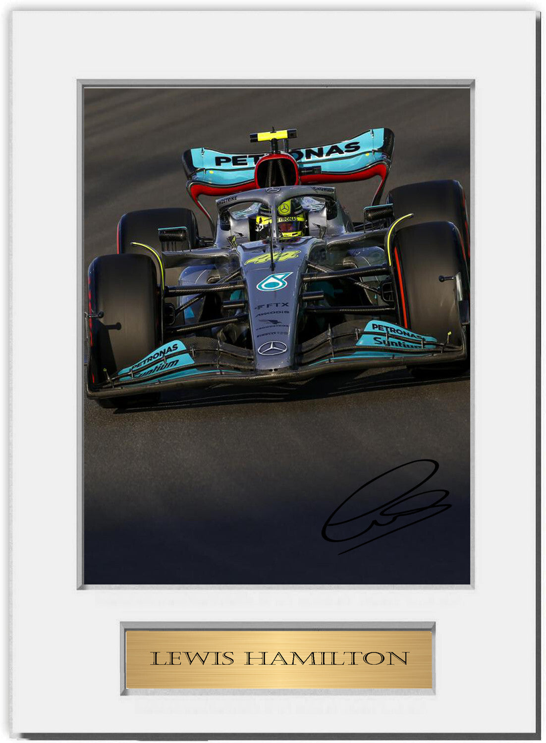 Lewis Hamilton Mercedes F1 Formula 1 Driver 2022  Signed Photo Display Mount A4