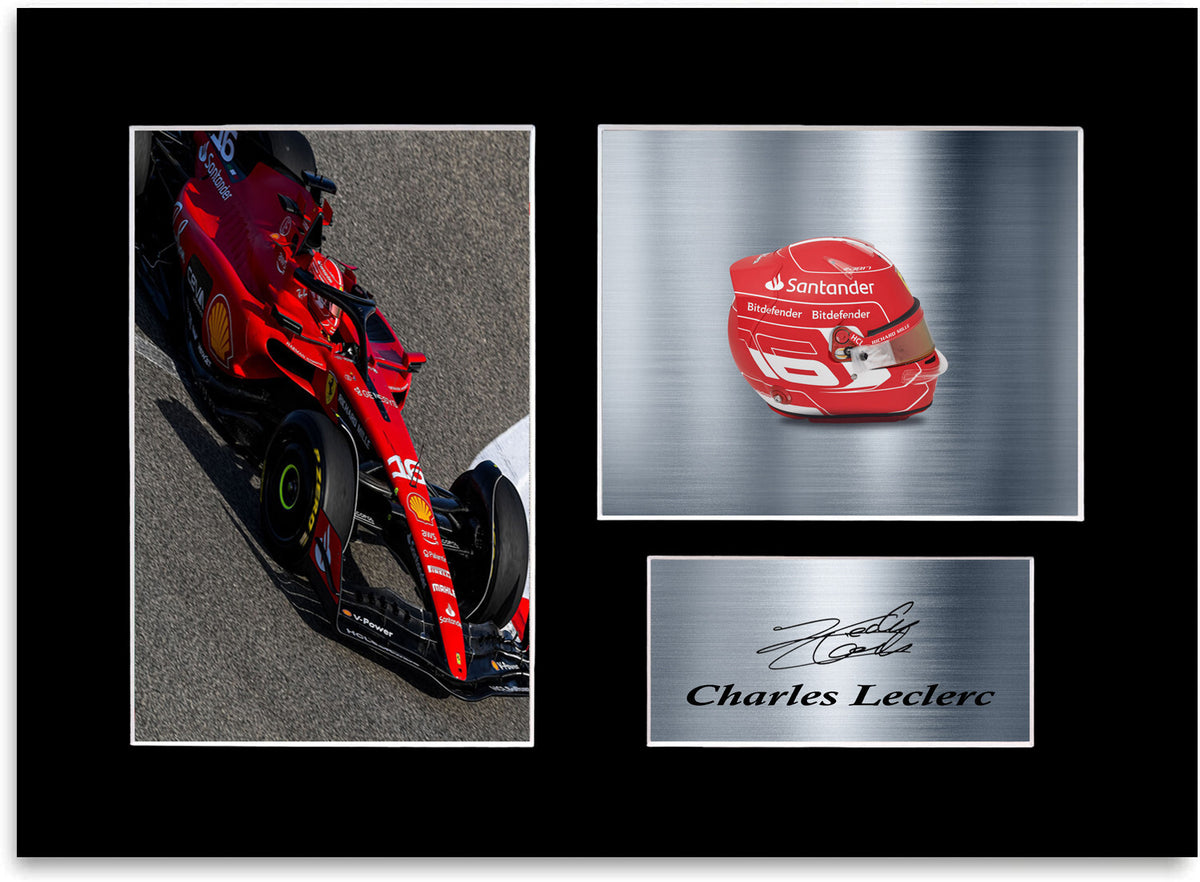 Charles Leclerc 2023 Poster Signed Photo Display Mount A4 For F1 Racing Fans