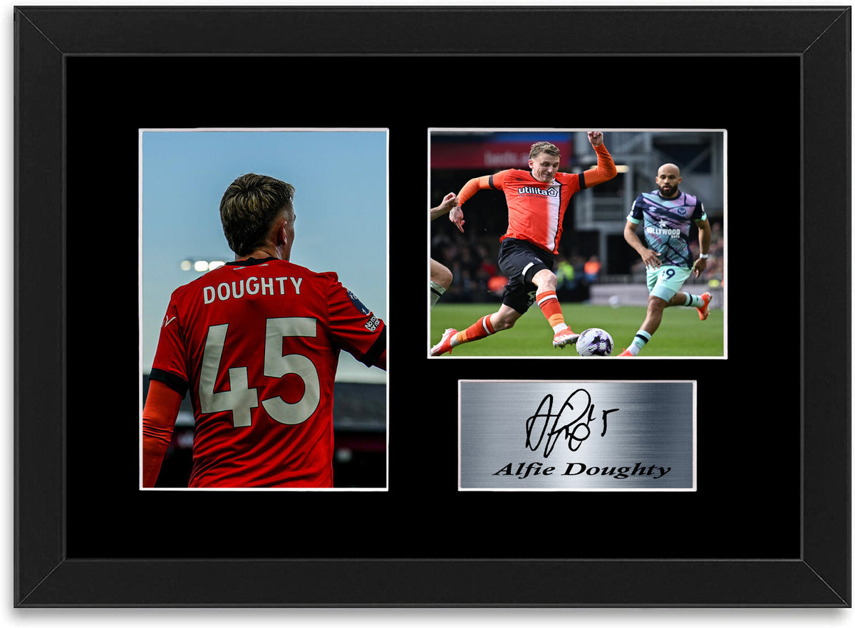 Alfie Doughty Luton Player framed print by LJW Prints