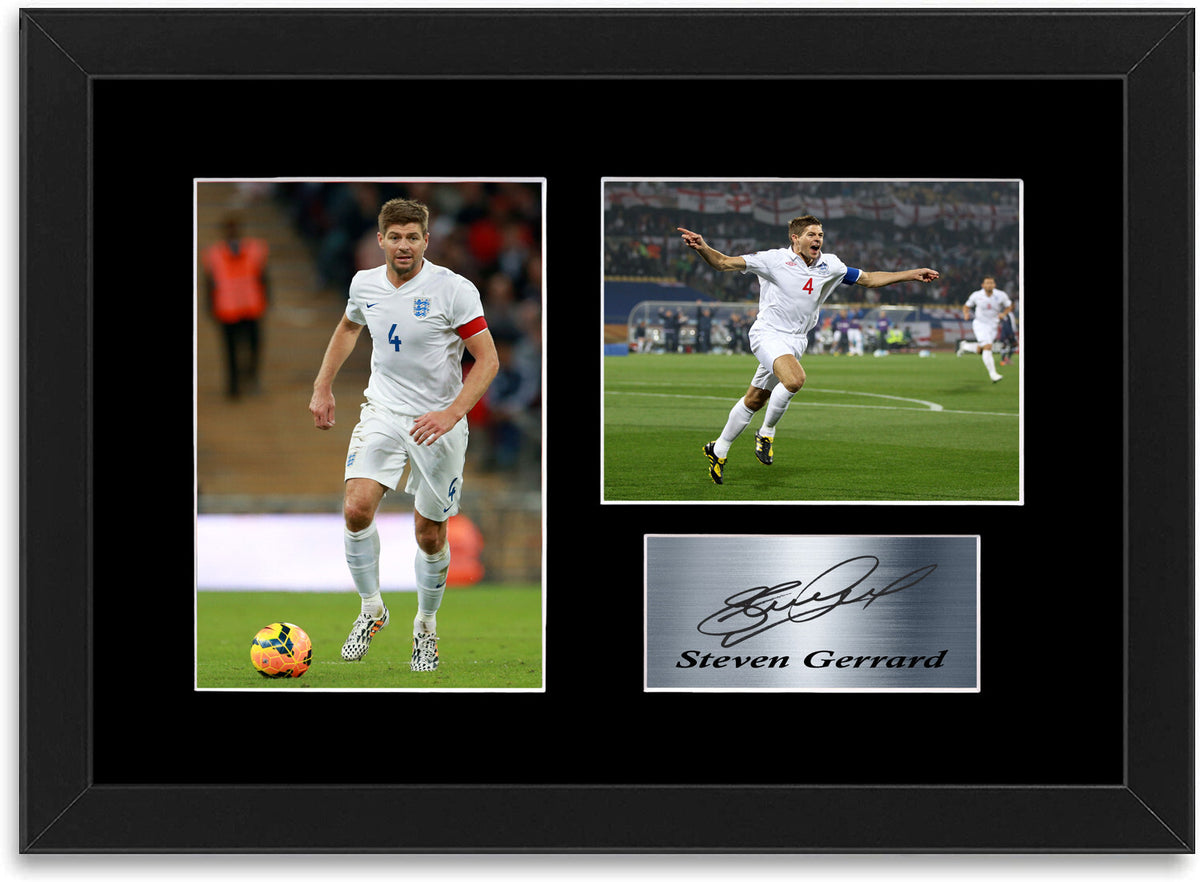 Steven Gerrard England A4 Printed Signed Autograph Photo Display Mount Framed