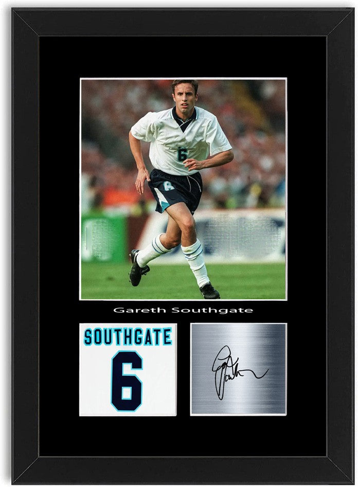 Gareth Southgate England Football Poster Signed Print Photo A4 Wall Art Framed