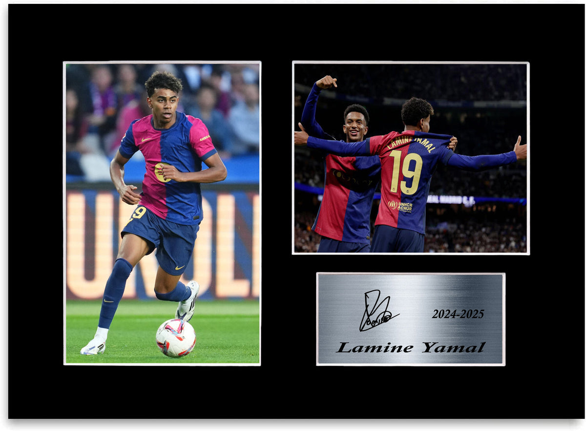 Lamine Yamal Football Player Barcelona mounted display by LJW Prints