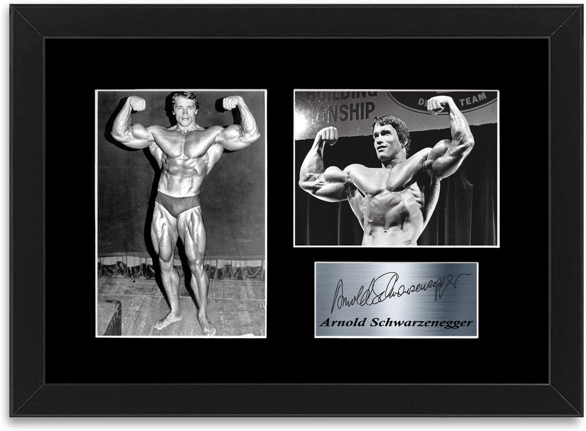 Arnold Schwarzenegger Signed Photo Display Mount Bodybuilding Gym Poster Framed