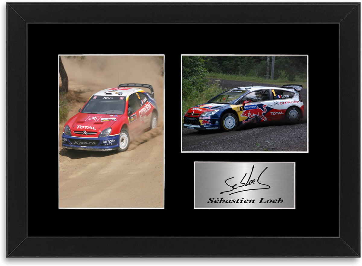 Sebastien Loeb World Rally Champion WRC Signed Photo Display Mount A4 Framed