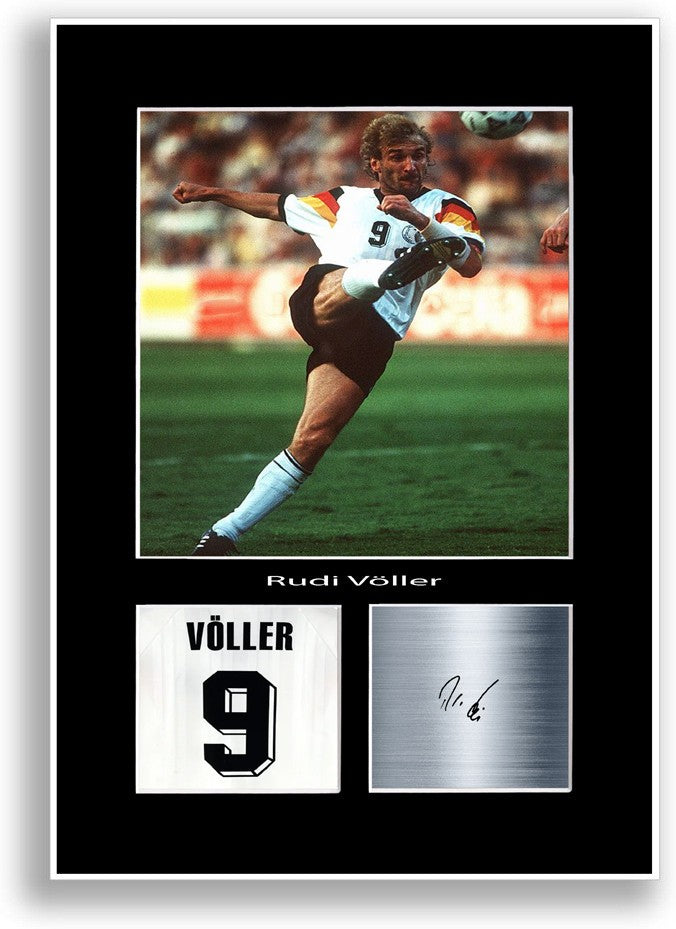Rudi Völler Football Player Poster Signed Print A4 Photo Wall Art Gift Idea
