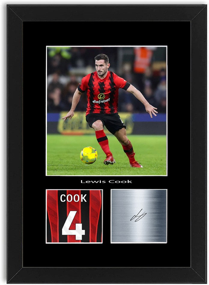 Lewis Cook Football Player Poster Signed Print Photo A4 Wall Art Framed