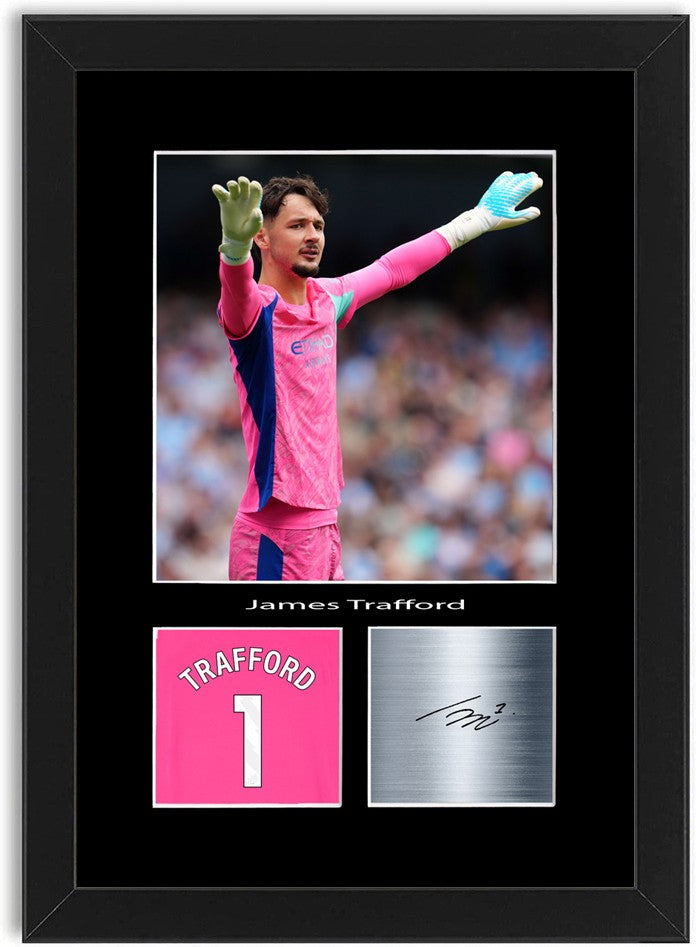 James Trafford Football Player Poster Signed Print Photo A4 Wall Art Framed