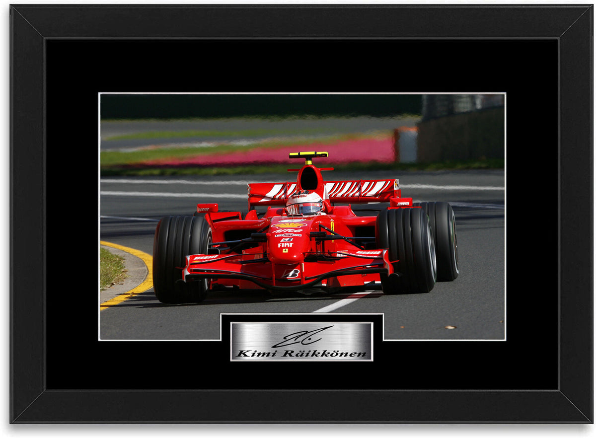 Kimi Räikkönen Ferrari F1 World Champion framed print by LJW Prints