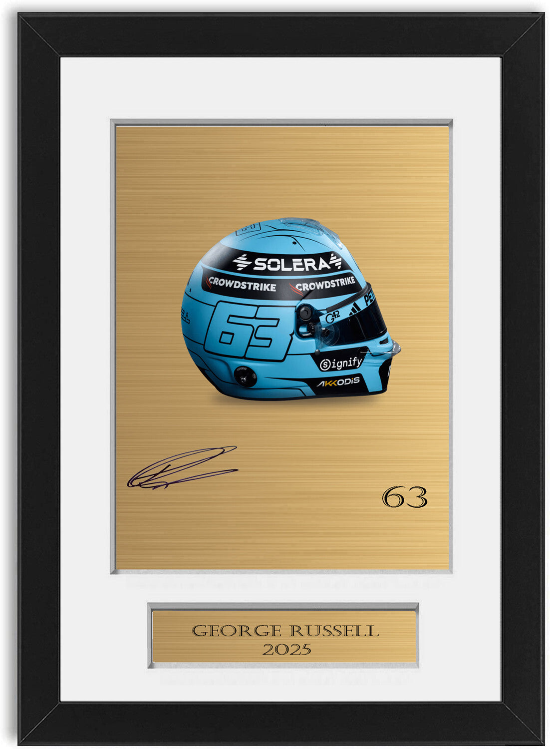 George Russell 2025 Helmet For F1 Fans framed print by LJW Prints
