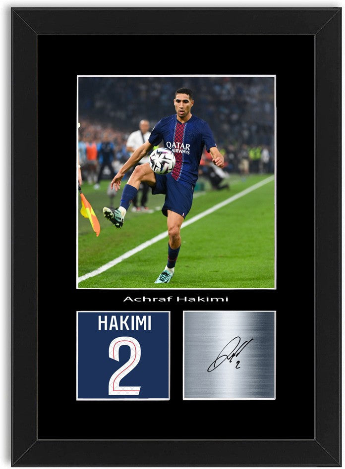 Achraf Hakimi Football Player Poster Signed Print Photo A4 Wall Art Framed