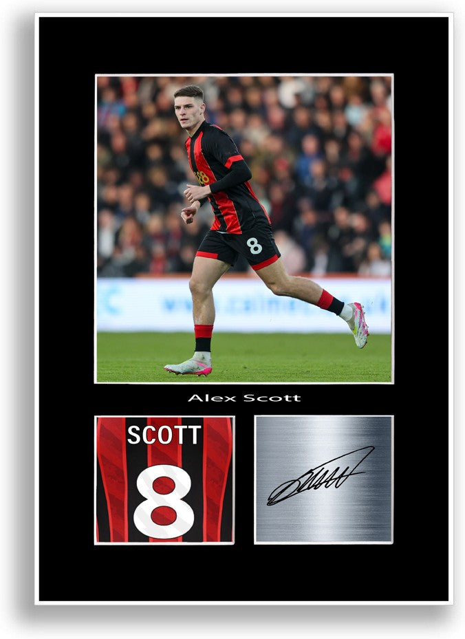 Alex Scott Football Player Poster Signed Print A4 Photo Wall Art Gift Idea