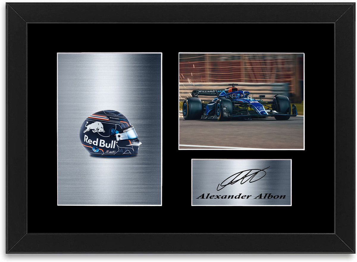 Alexander Albon Formula 1 Driver 2023 Signed Photo Display Mount A4 Framed