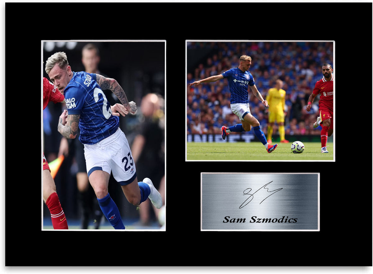 Sam Szmodics Ipswich Player framed print by LJW Prints
