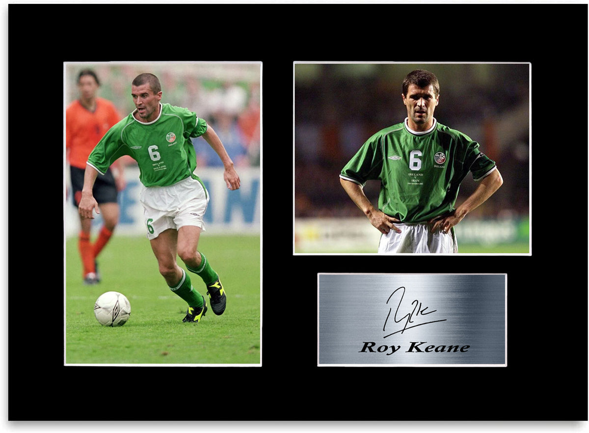 Roy Keane Football Player Ireland A4 Printed Signed Photo Display Mount Gift