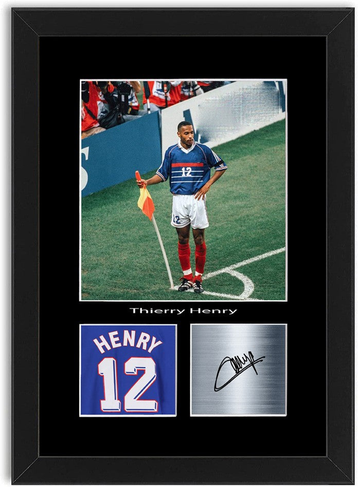 Thierry Henry France Football Player Poster Signed Print Photo Wall Art Framed