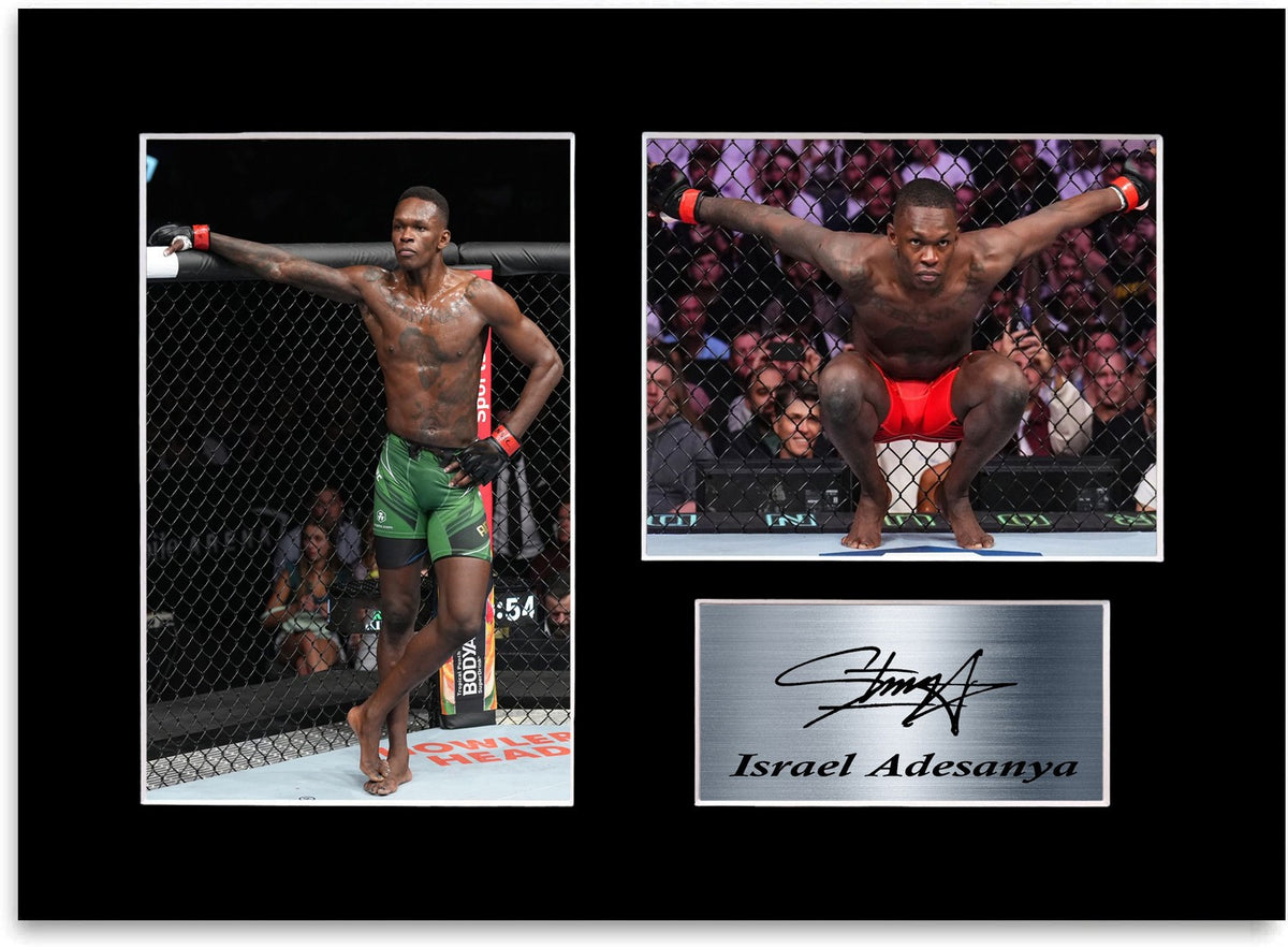 Israel Adesanya MMA champion Printed mounted display by LJW Prints