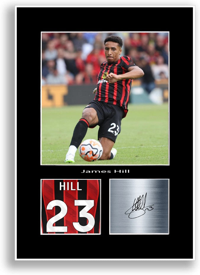 James Hill Football Player Poster Signed Print A4 Photo Wall Art Gift Idea